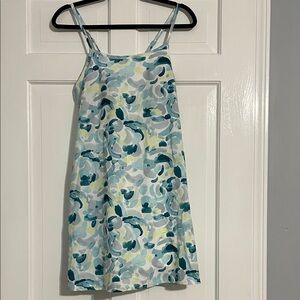 ZELOS Dress in Blue and Green Pattern